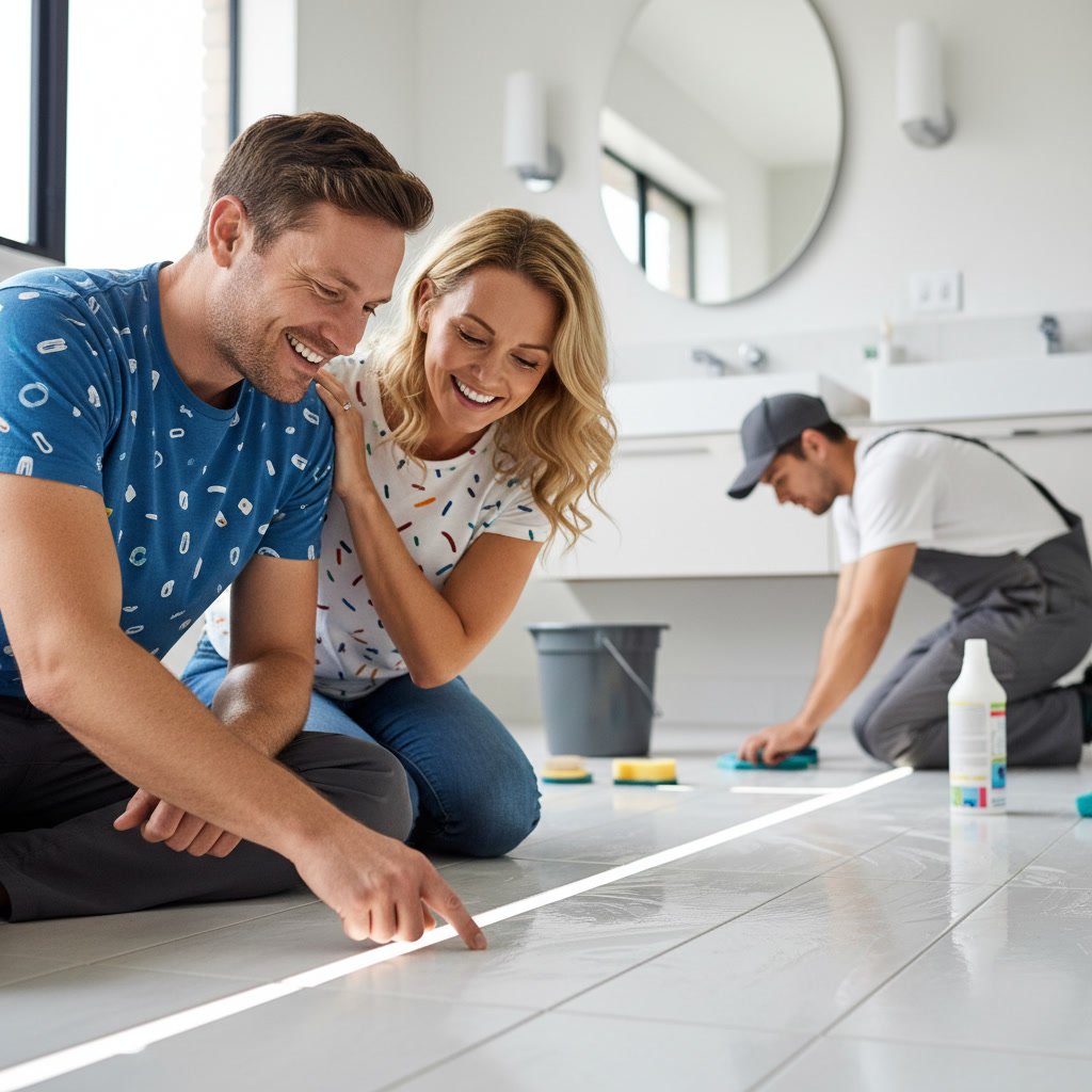 Technician extracting deep stains from carpet with cleaning equipment in Escalon home