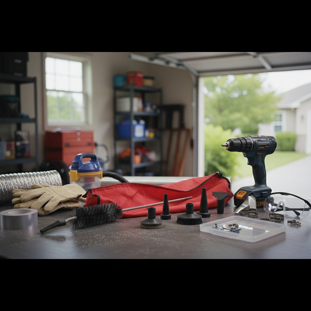 Dryer vent cleaning tools and lint trap maintenance supplies