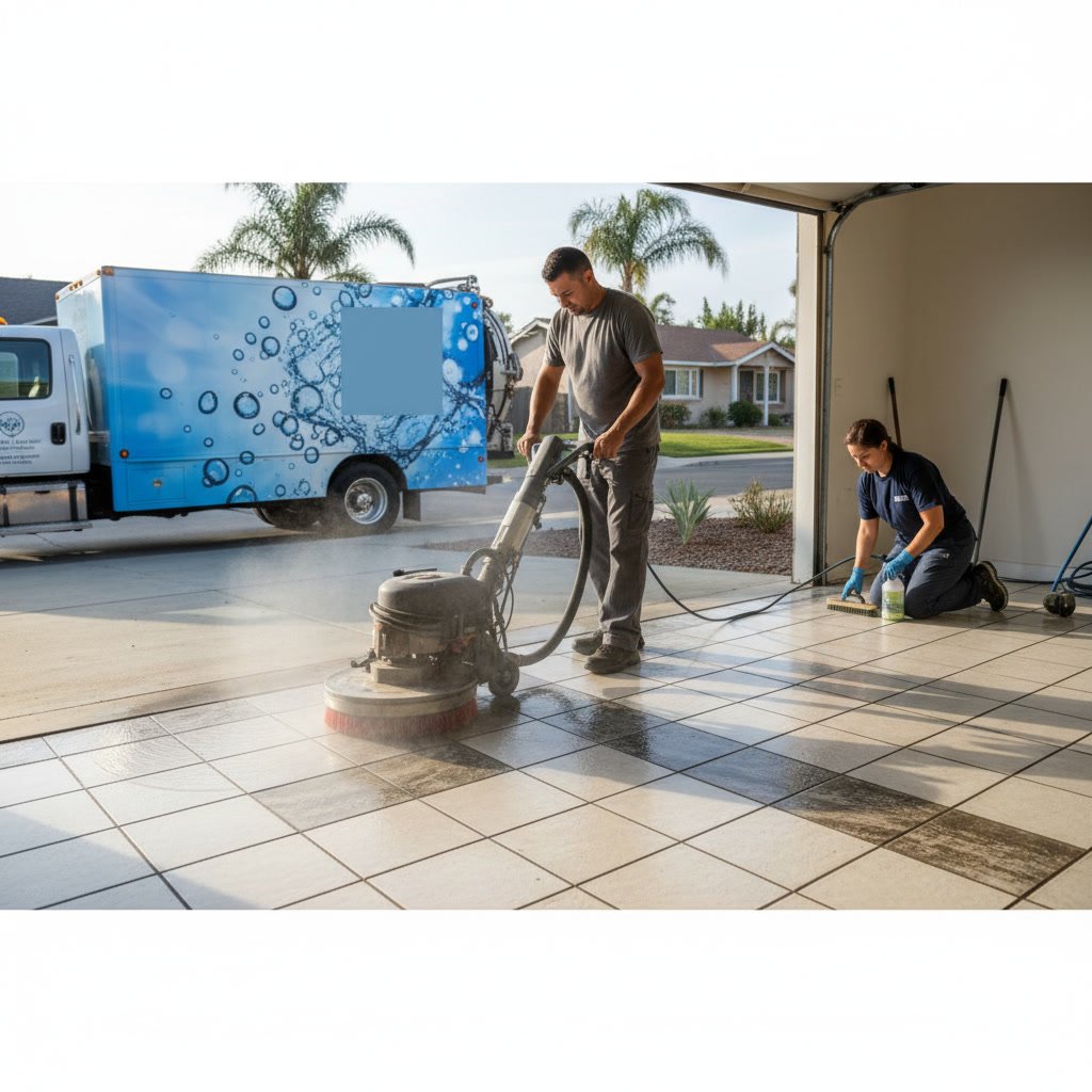 Professional tile and grout cleaning service in Escalon California home
