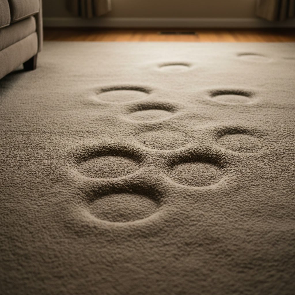 Comparison of healthy carpet padding versus deteriorated damaged padding